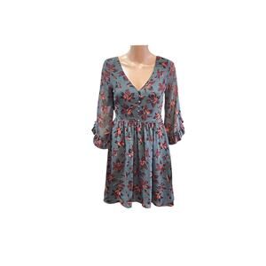Madewell Womens Size 2 Moonblossom Ruffle-Sleeve Dress